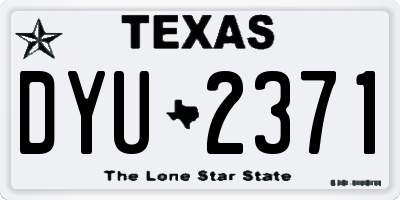 TX license plate DYU2371
