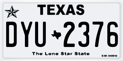 TX license plate DYU2376