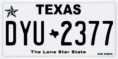 TX license plate DYU2377