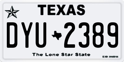 TX license plate DYU2389