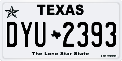 TX license plate DYU2393