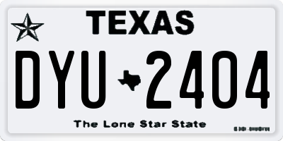 TX license plate DYU2404