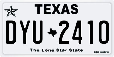 TX license plate DYU2410