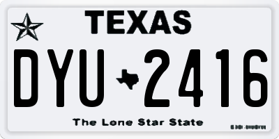 TX license plate DYU2416
