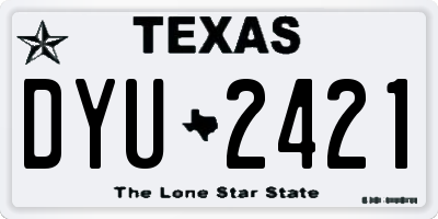 TX license plate DYU2421