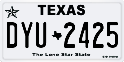 TX license plate DYU2425