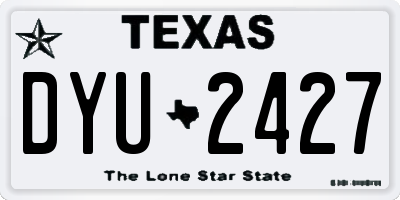TX license plate DYU2427