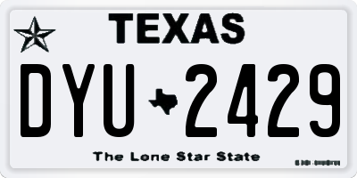 TX license plate DYU2429