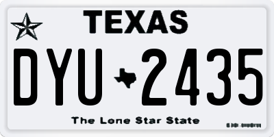 TX license plate DYU2435