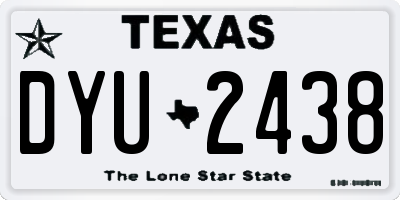 TX license plate DYU2438