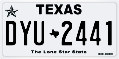TX license plate DYU2441