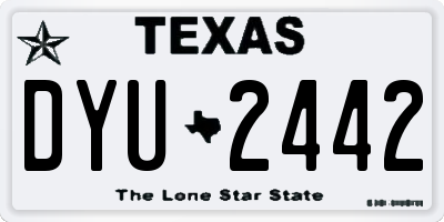 TX license plate DYU2442