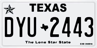 TX license plate DYU2443