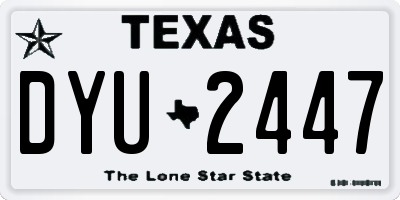 TX license plate DYU2447