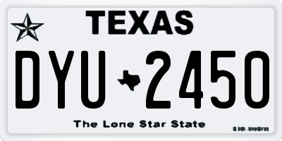 TX license plate DYU2450