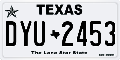 TX license plate DYU2453