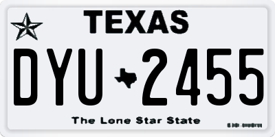 TX license plate DYU2455