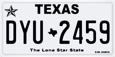 TX license plate DYU2459