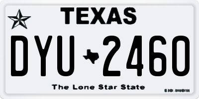 TX license plate DYU2460