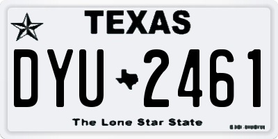 TX license plate DYU2461