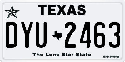 TX license plate DYU2463