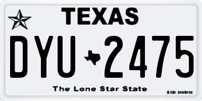 TX license plate DYU2475