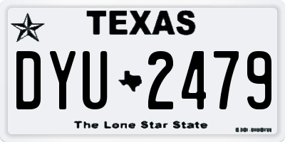 TX license plate DYU2479