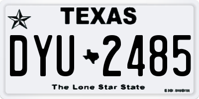 TX license plate DYU2485