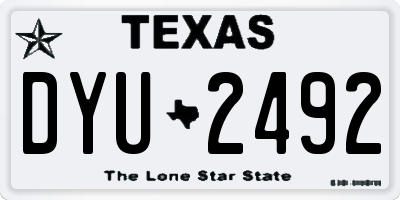 TX license plate DYU2492