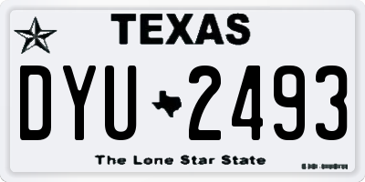 TX license plate DYU2493