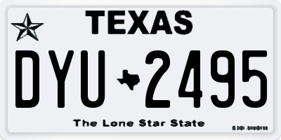 TX license plate DYU2495
