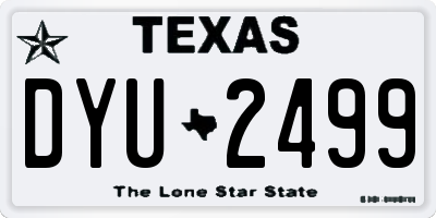 TX license plate DYU2499