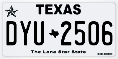 TX license plate DYU2506