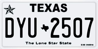 TX license plate DYU2507