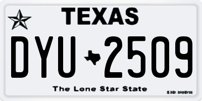 TX license plate DYU2509