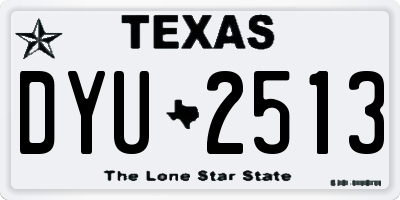 TX license plate DYU2513