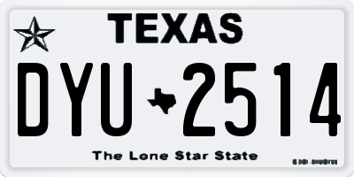 TX license plate DYU2514
