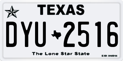 TX license plate DYU2516