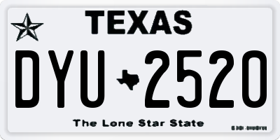 TX license plate DYU2520