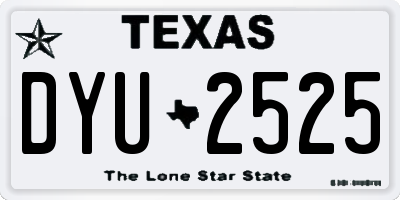 TX license plate DYU2525