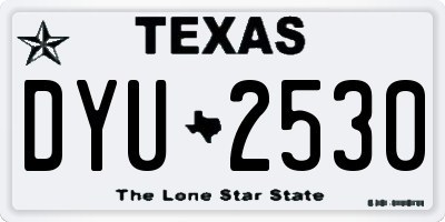 TX license plate DYU2530