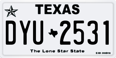 TX license plate DYU2531