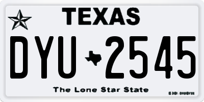 TX license plate DYU2545
