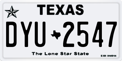 TX license plate DYU2547
