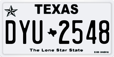 TX license plate DYU2548