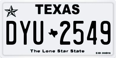 TX license plate DYU2549