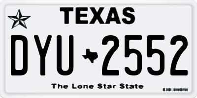 TX license plate DYU2552