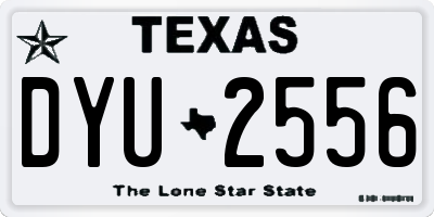TX license plate DYU2556