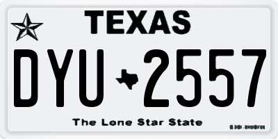 TX license plate DYU2557