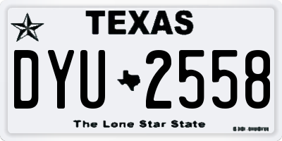 TX license plate DYU2558